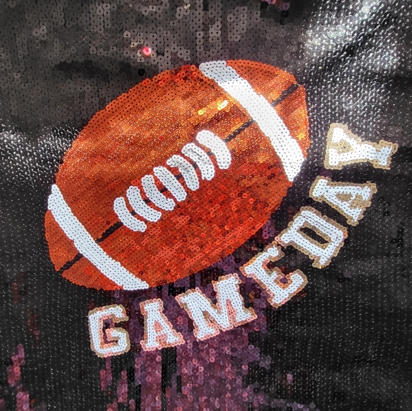 Main Strip BLACK SEQUINS FOOTBALL T SHIRT DRESS - Picture 6 of 7